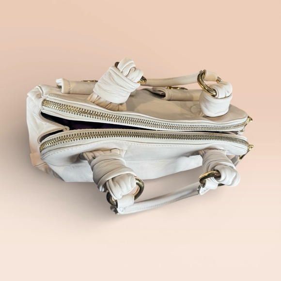 Marc Jacobs Blake Satchel White Leather Gold Tone Hardware - Picture 10 of 15